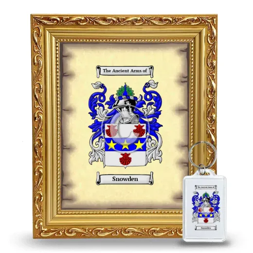 Snowden Framed Coat of Arms and Keychain - Gold