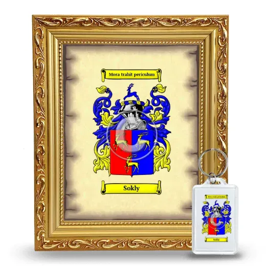 Sokly Framed Coat of Arms and Keychain - Gold