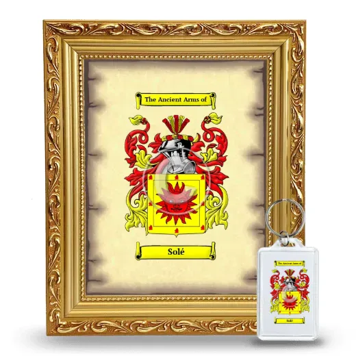 Solé Framed Coat of Arms and Keychain - Gold