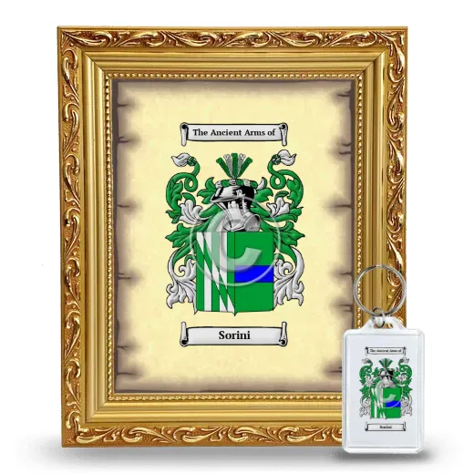 Sorini Framed Coat of Arms and Keychain - Gold