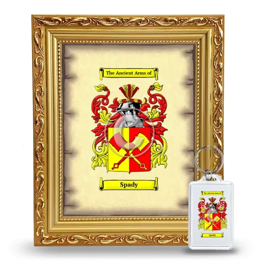 Spady Framed Coat of Arms and Keychain - Gold