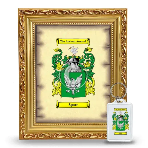 Sparr Framed Coat of Arms and Keychain - Gold