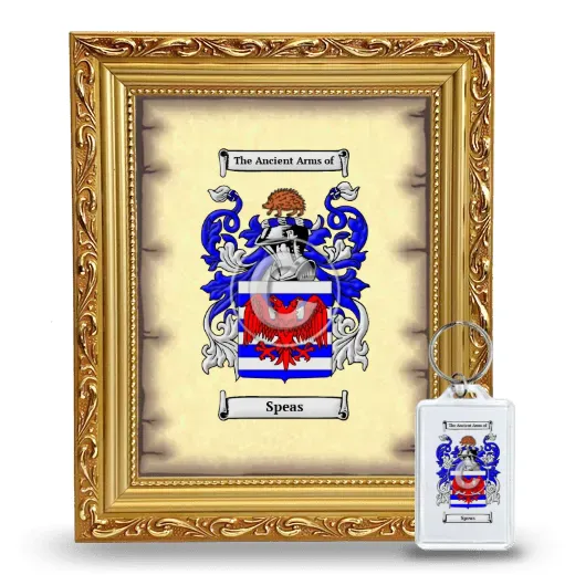 Speas Framed Coat of Arms and Keychain - Gold