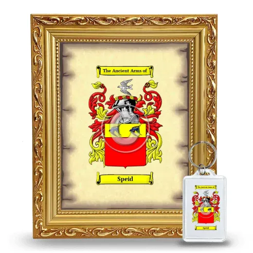 Speid Framed Coat of Arms and Keychain - Gold