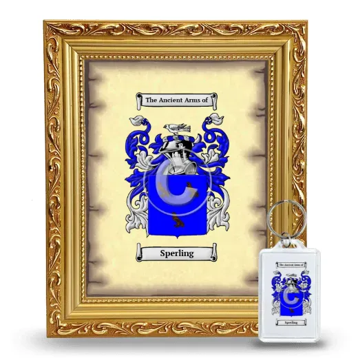 Sperling Framed Coat of Arms and Keychain - Gold