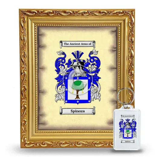 Spinoza Framed Coat of Arms and Keychain - Gold