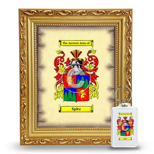 Spitz Framed Coat of Arms and Keychain - Gold