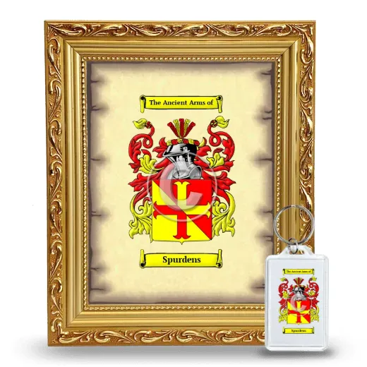 Spurdens Framed Coat of Arms and Keychain - Gold