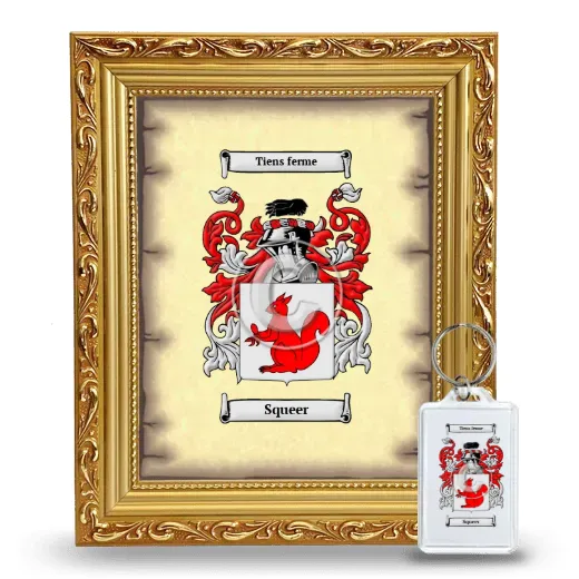 Squeer Framed Coat of Arms and Keychain - Gold