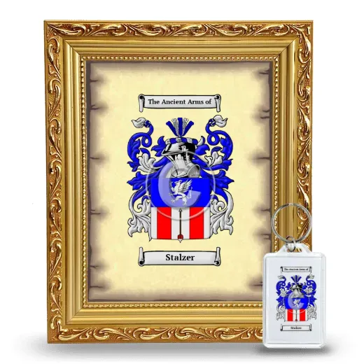 Stalzer Framed Coat of Arms and Keychain - Gold