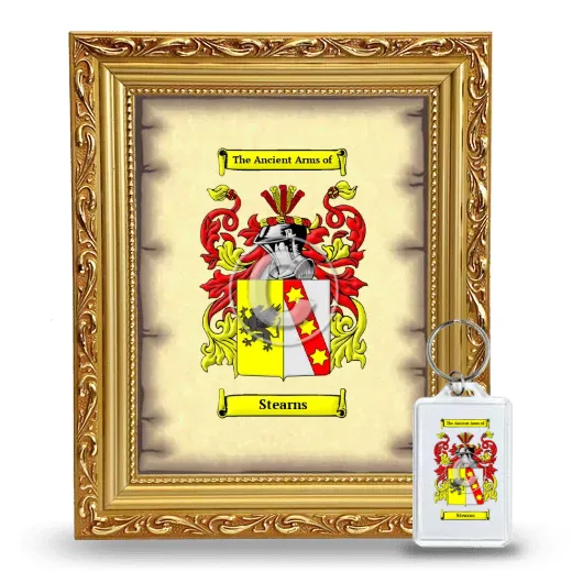 Stearns Framed Coat of Arms and Keychain - Gold