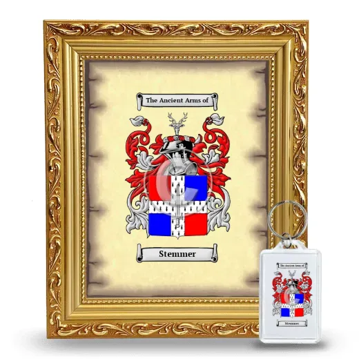 Stemmer Framed Coat of Arms and Keychain - Gold