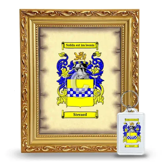 Sterard Framed Coat of Arms and Keychain - Gold