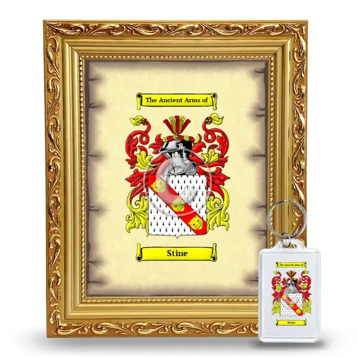Stine Framed Coat of Arms and Keychain - Gold
