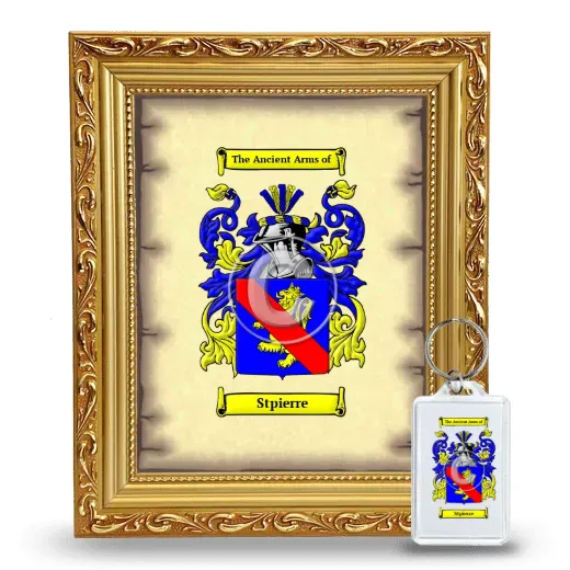 Stpierre Framed Coat of Arms and Keychain - Gold