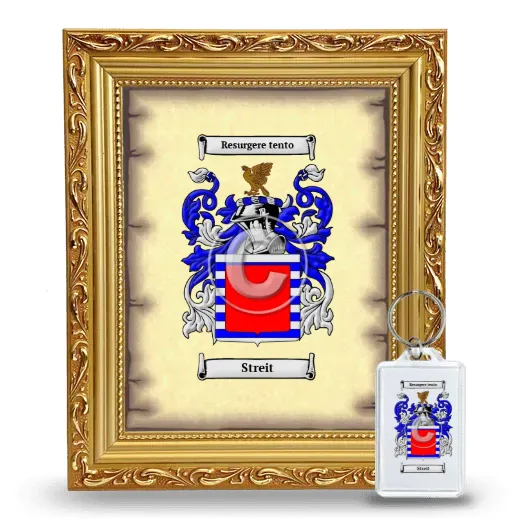 Streit Framed Coat of Arms and Keychain - Gold