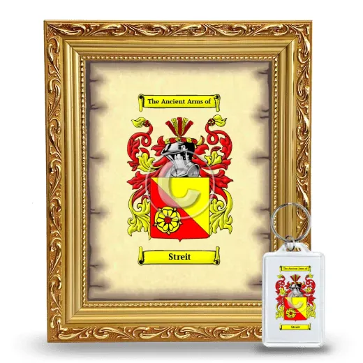 Streit Framed Coat of Arms and Keychain - Gold