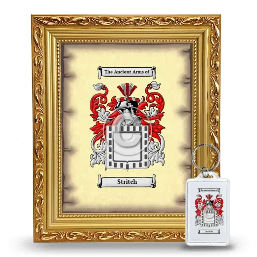 Stritch Framed Coat of Arms and Keychain - Gold