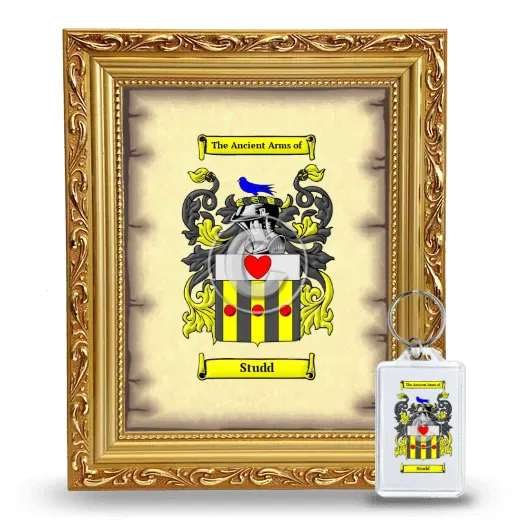 Studd Framed Coat of Arms and Keychain - Gold