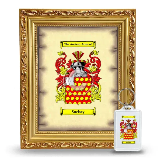 Suchay Framed Coat of Arms and Keychain - Gold