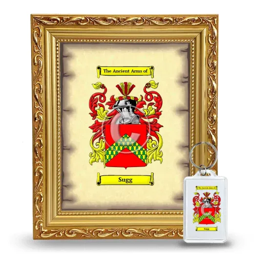 Sugg Framed Coat of Arms and Keychain - Gold