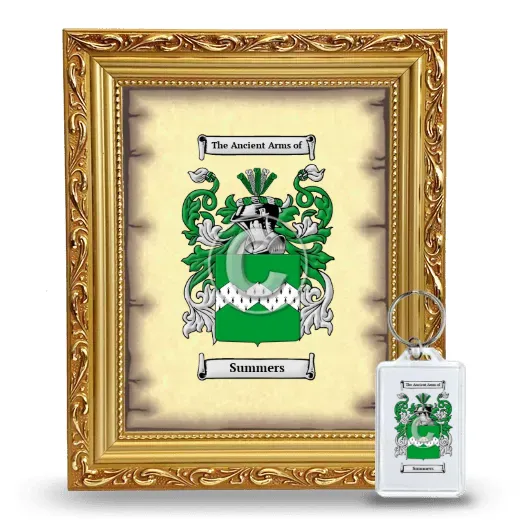 Summers Framed Coat of Arms and Keychain - Gold