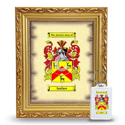 Surface Framed Coat of Arms and Keychain - Gold