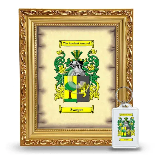 Swager Framed Coat of Arms and Keychain - Gold