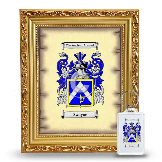 Swayne Framed Coat of Arms and Keychain - Gold