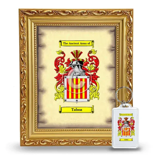 Taboa Framed Coat of Arms and Keychain - Gold