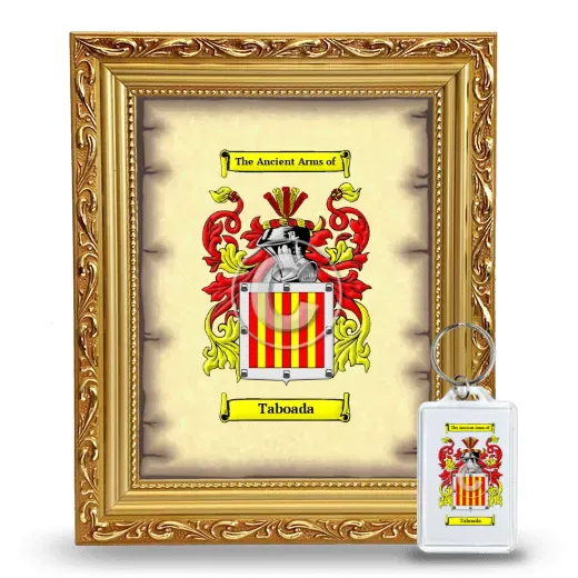 Taboada Framed Coat of Arms and Keychain - Gold