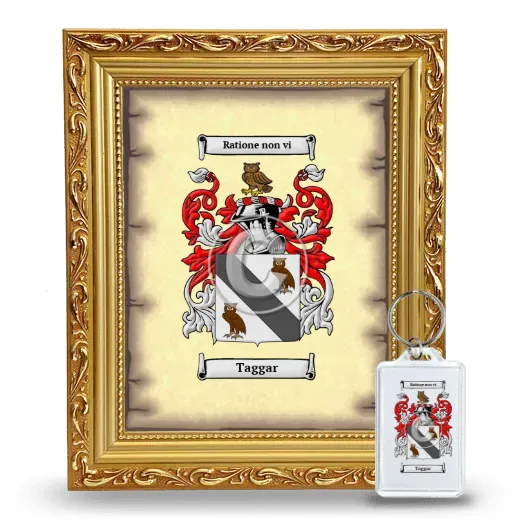 Taggar Framed Coat of Arms and Keychain - Gold