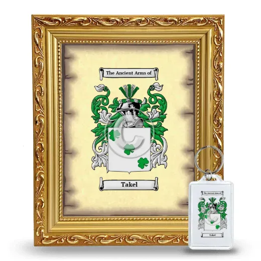 Takel Framed Coat of Arms and Keychain - Gold