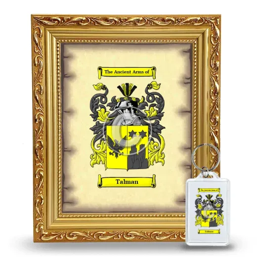 Talman Framed Coat of Arms and Keychain - Gold