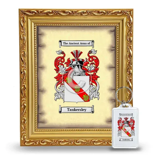 Tankersley Framed Coat of Arms and Keychain - Gold