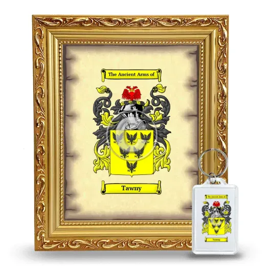 Tawny Framed Coat of Arms and Keychain - Gold