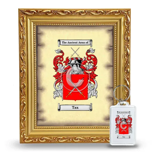 Tax Framed Coat of Arms and Keychain - Gold