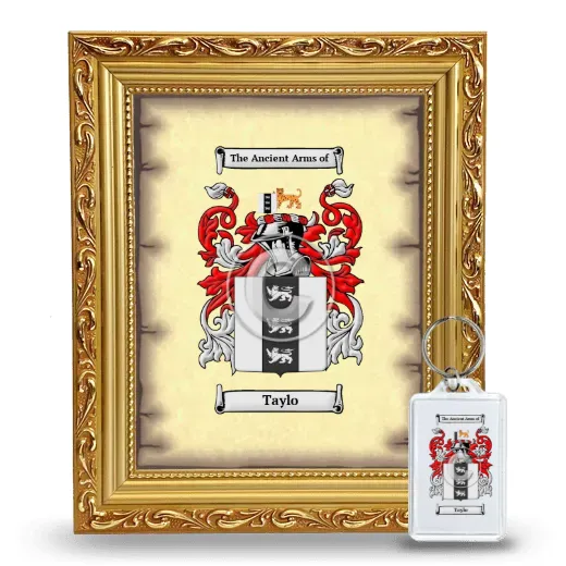 Taylo Framed Coat of Arms and Keychain - Gold