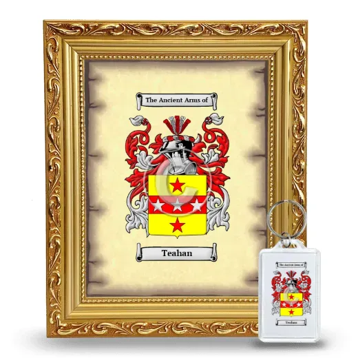 Teahan Framed Coat of Arms and Keychain - Gold