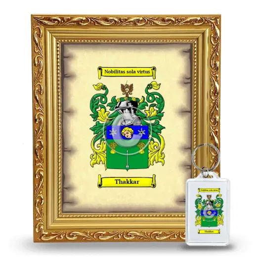 Thakkar Framed Coat of Arms and Keychain - Gold