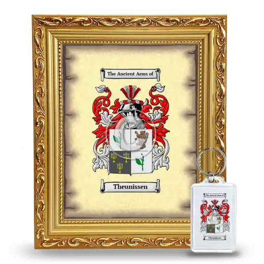 Theunissen Framed Coat of Arms and Keychain - Gold