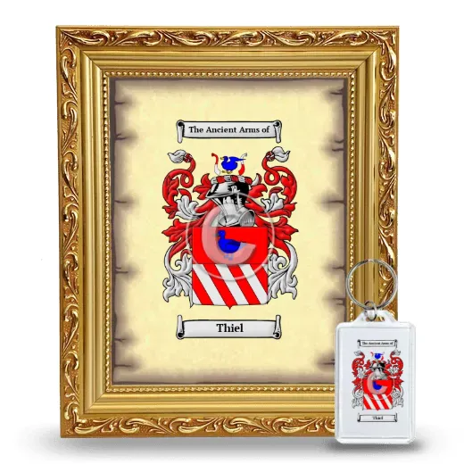Thiel Framed Coat of Arms and Keychain - Gold