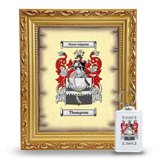 Thompson Framed Coat of Arms and Keychain - Gold