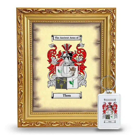Thon Framed Coat of Arms and Keychain - Gold
