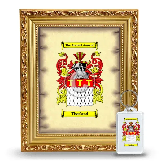Thorland Framed Coat of Arms and Keychain - Gold