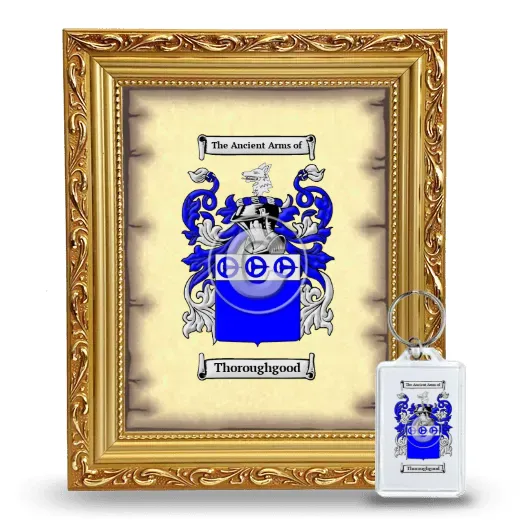 Thoroughgood Framed Coat of Arms and Keychain - Gold
