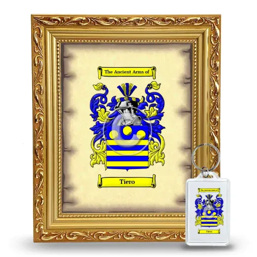 Tiero Framed Coat of Arms and Keychain - Gold