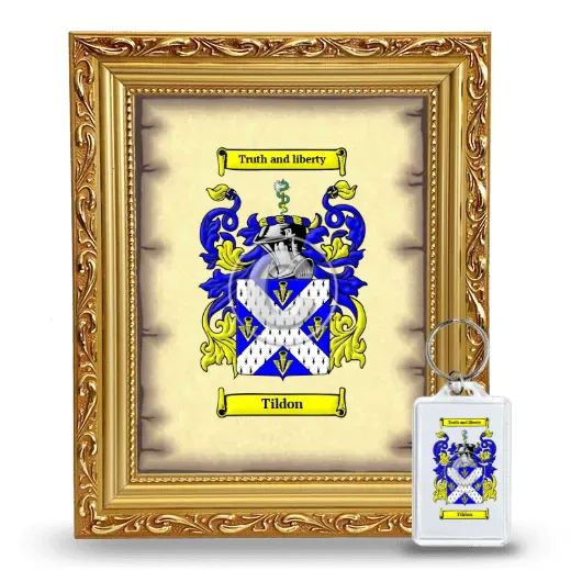 Tildon Framed Coat of Arms and Keychain - Gold