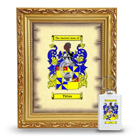 Tittus Framed Coat of Arms and Keychain - Gold