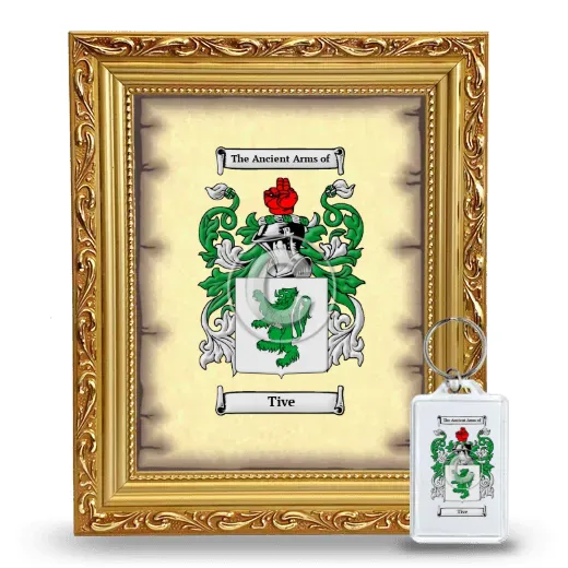 Tive Framed Coat of Arms and Keychain - Gold
